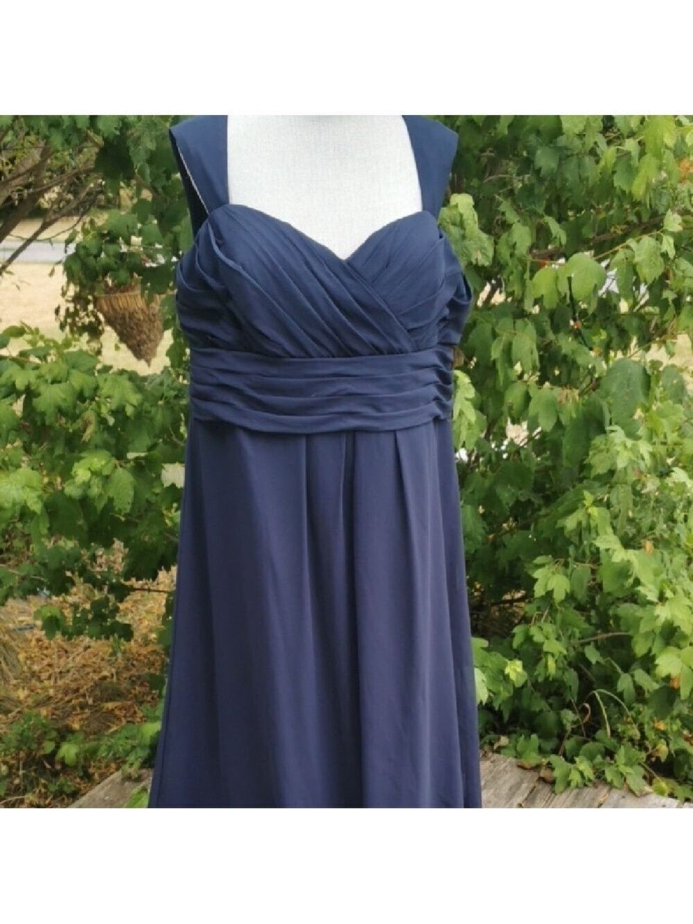 BILL LEVKOFF chiffon navy maxi formal bridesmaid gown. Special occasion. Size 24